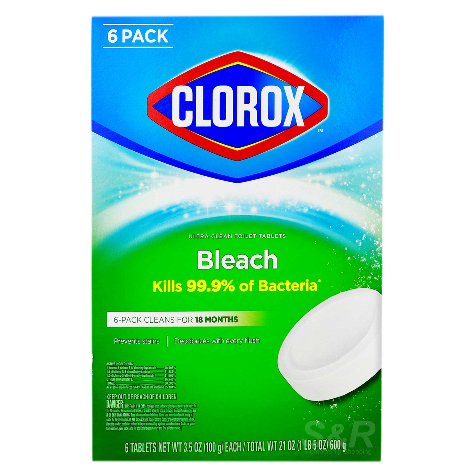 Clorox Ultra Clean Toilet Tablets Bleach 6pcs